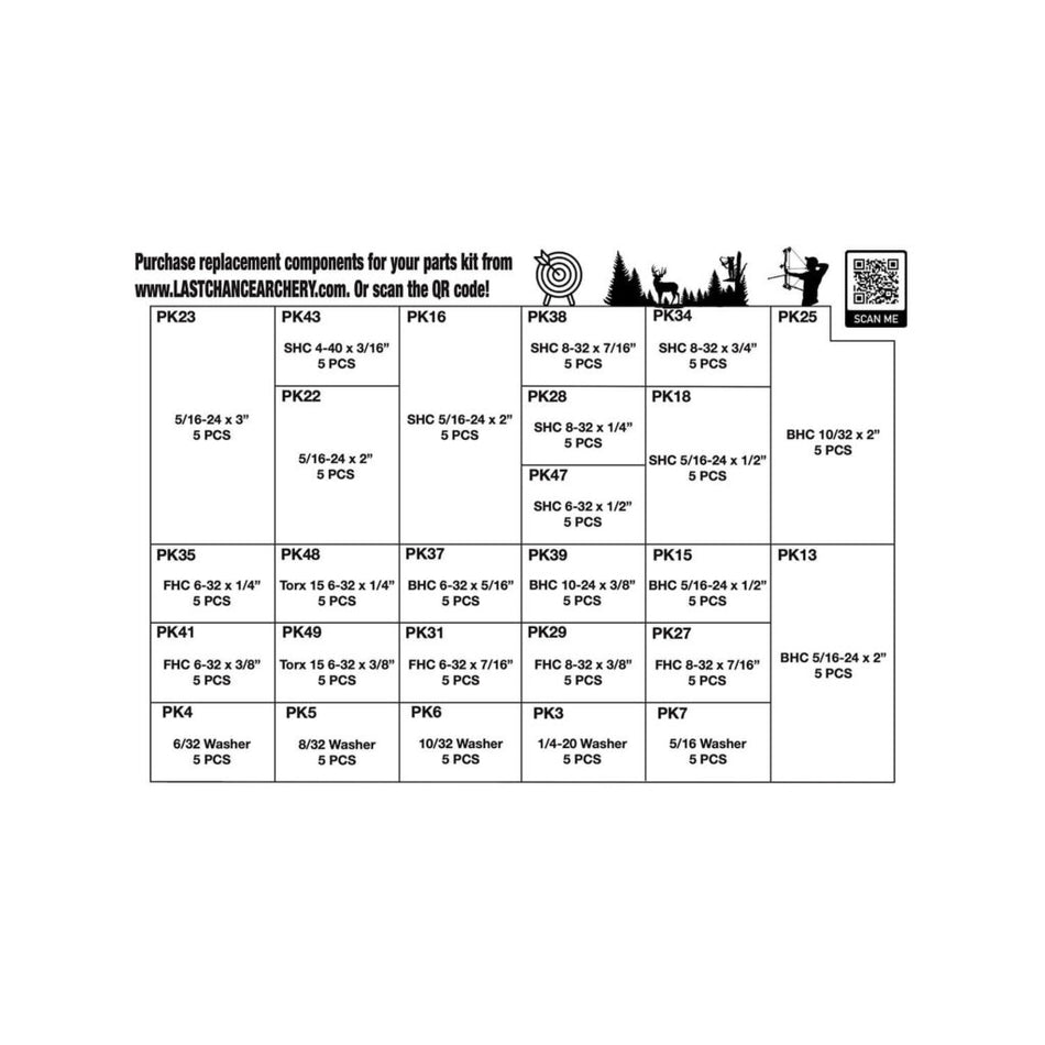 LAST CHANCE ARCHERY PRO PARTS KIT