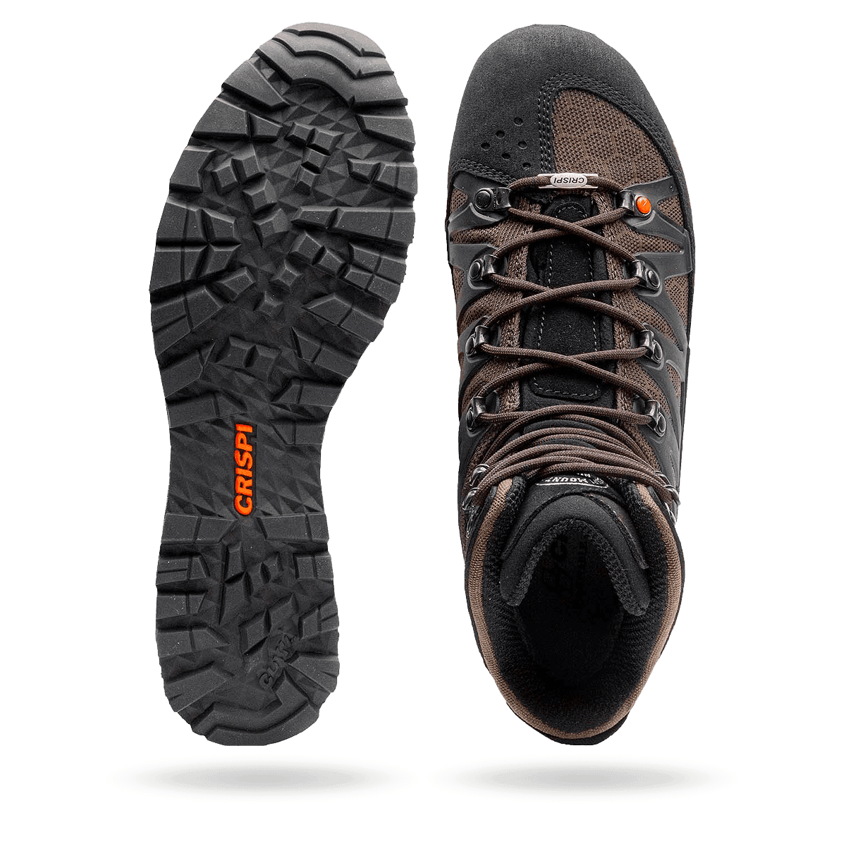 Crispi Thor II non-insulated hunting boot in Brown — upper material and outsole tread detail