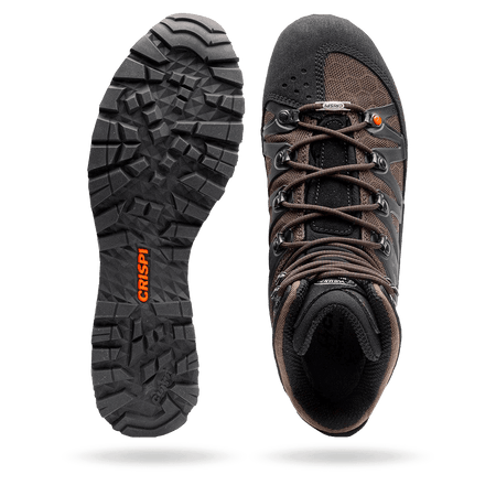 Crispi Thor II non-insulated hunting boot in Brown — upper material and outsole tread detail