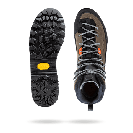 Crispi Altitude non-insulated hunting boot in Brown — upper material and outsole tread detail