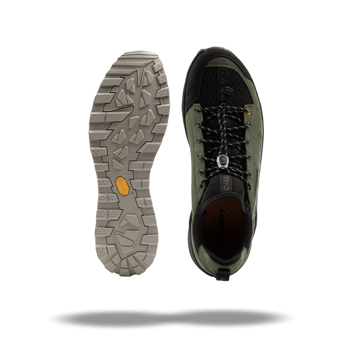 Crispi Attiva II non-insulated hunting boot in Birch — top-down and sole tread view