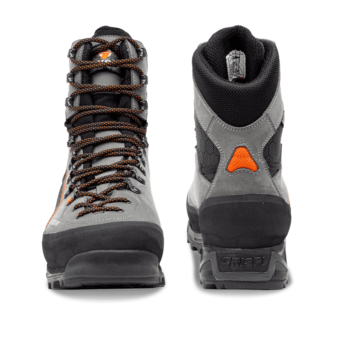 Crispi Briksdal Mtn non-insulated hunting boot in Grey/Black — front and back view