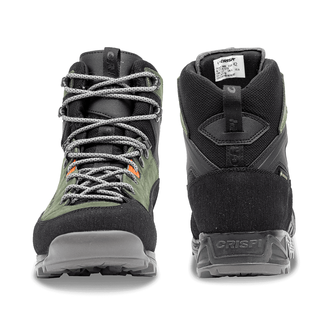 Crispi Altitude non-insulated hunting boot in Olive — front and back view