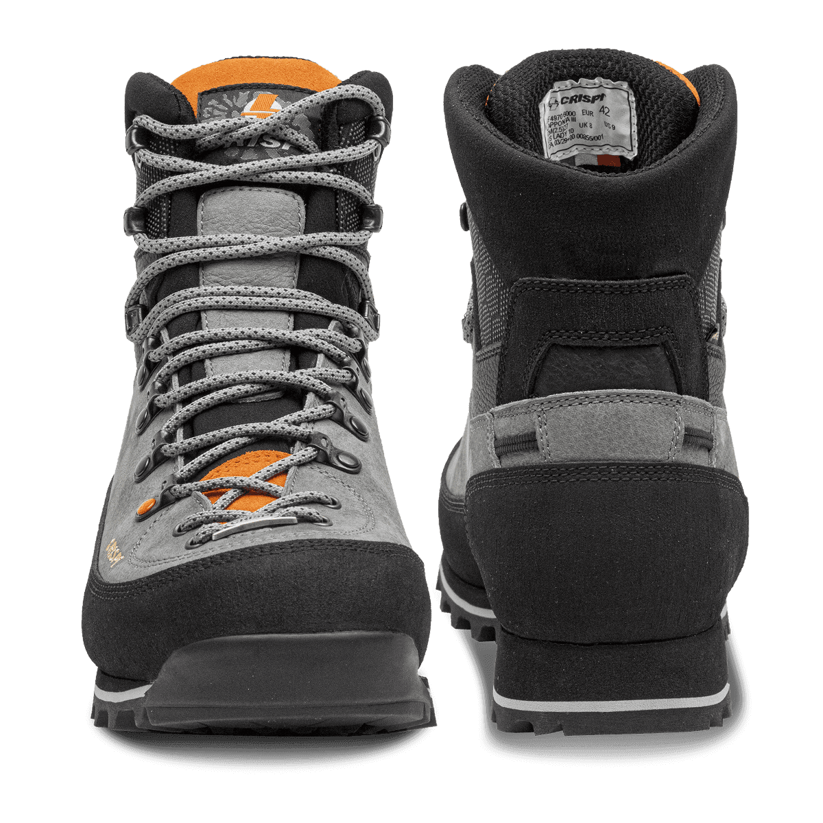 Crispi Lapponia III non-insulated hunting boot in Grey — front and back view