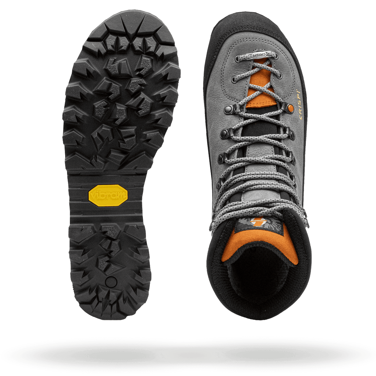 Crispi Lapponia III non-insulated hunting boot in Grey — upper material and outsole tread detail