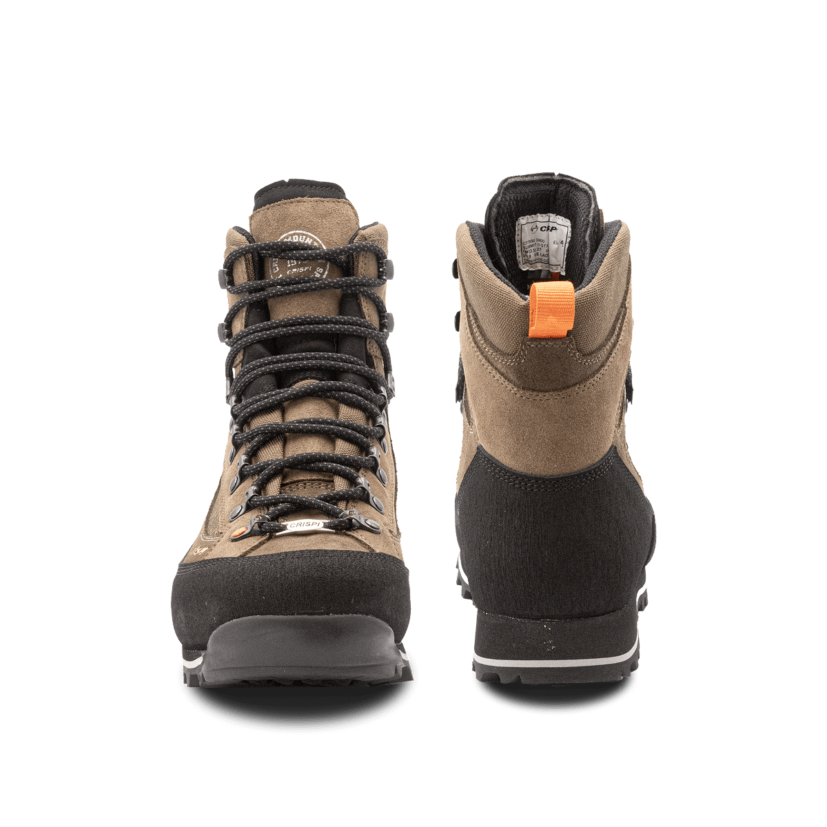 Crispi Summit II non-insulated hunting boot in Almond — front and back view
