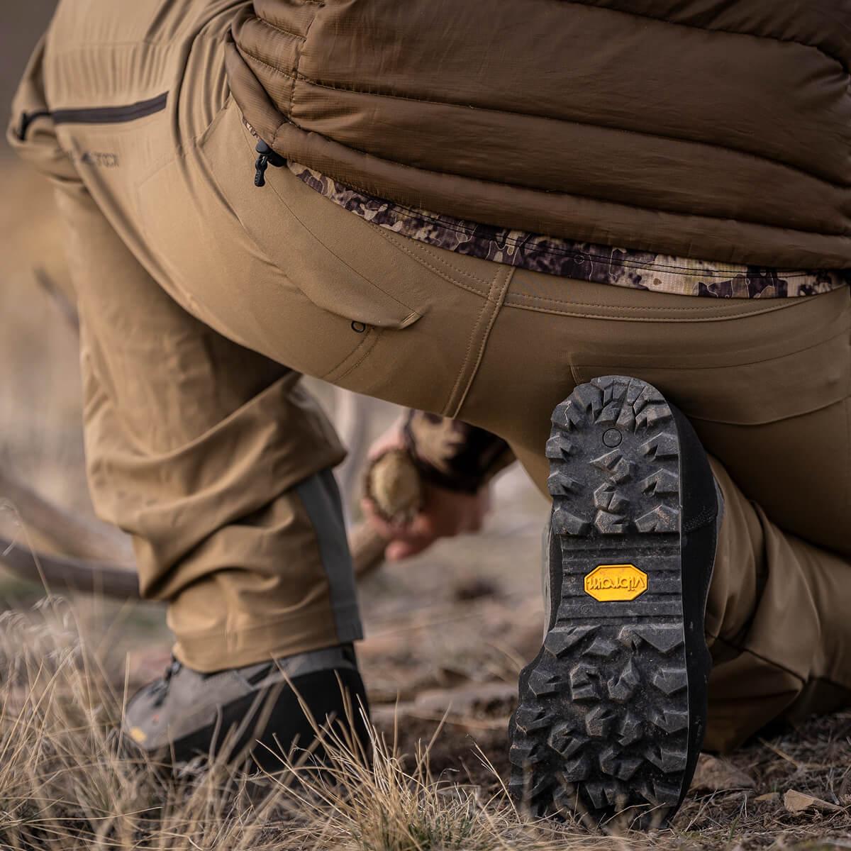 Crispi Lapponia III non-insulated hunting boot in Grey — in the field on a hunting trail