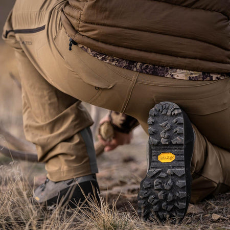 Crispi Lapponia III non-insulated hunting boot in Grey — in the field on a hunting trail