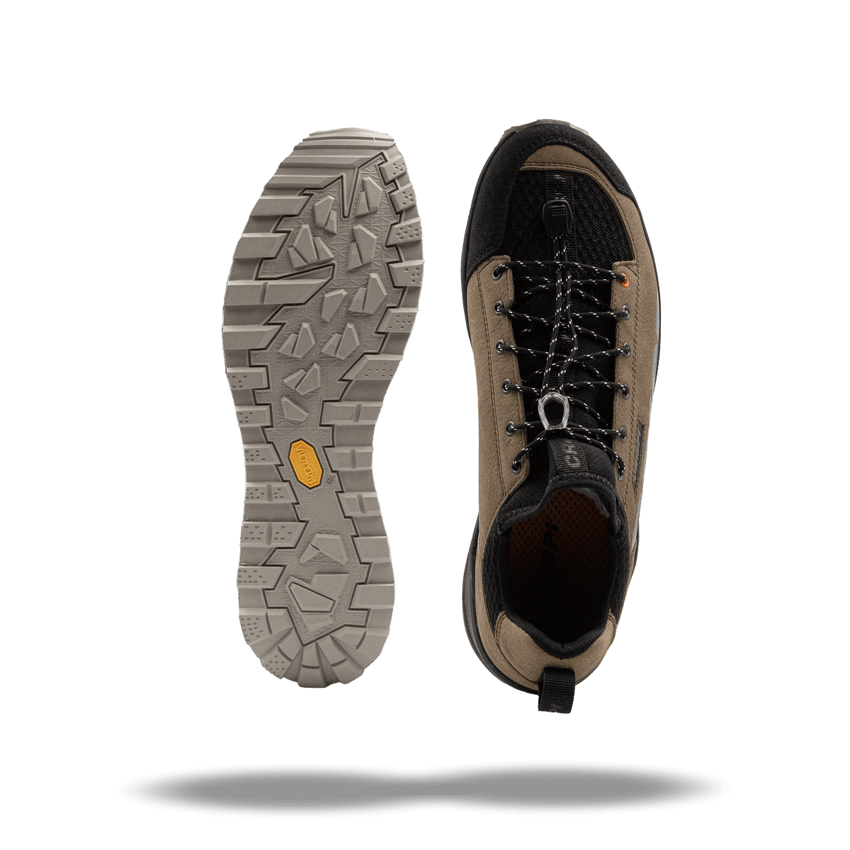 Crispi Attiva II non-insulated hunting boot in Brown (Hazelnut) — top-down and sole tread view