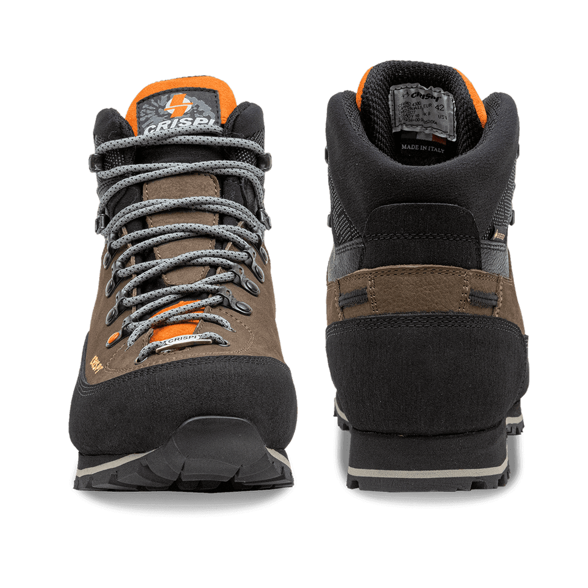 Crispi Lapponia Lite non-insulated hunting boot in Brown — front and back view