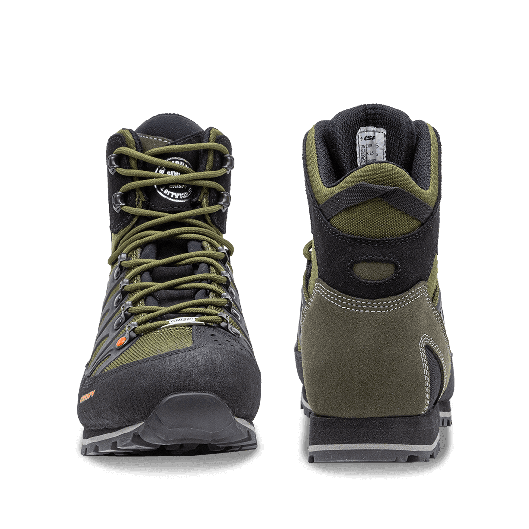 Crispi Thor II non-insulated hunting boot in Olive — front and back view