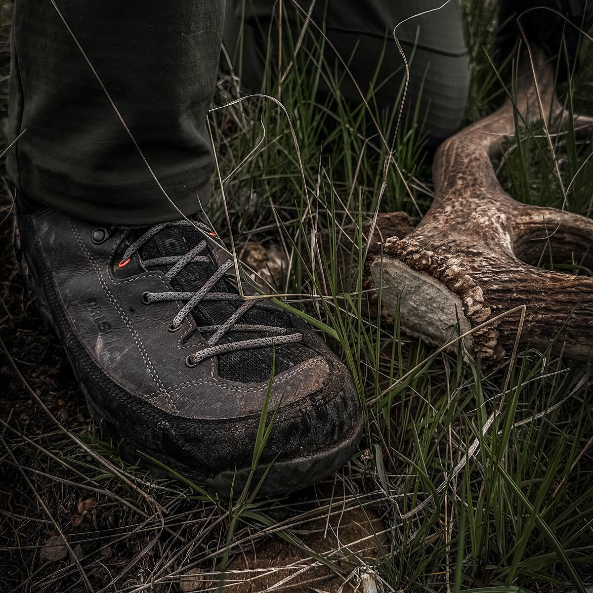 Crispi Altitude non-insulated hunting boot in Anthracite — in the field on a hunting trail