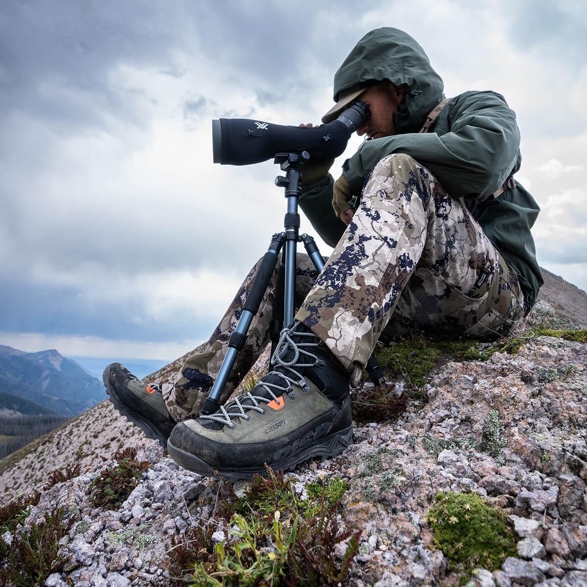 Crispi Altitude non-insulated hunting boot in Olive — in the field on a hunting trail
