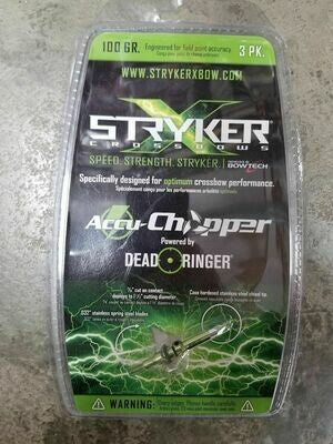 Stryker Crossbow Accu-Chopper Broadhead 100 Grain Pack of 3 - Dead Ringer