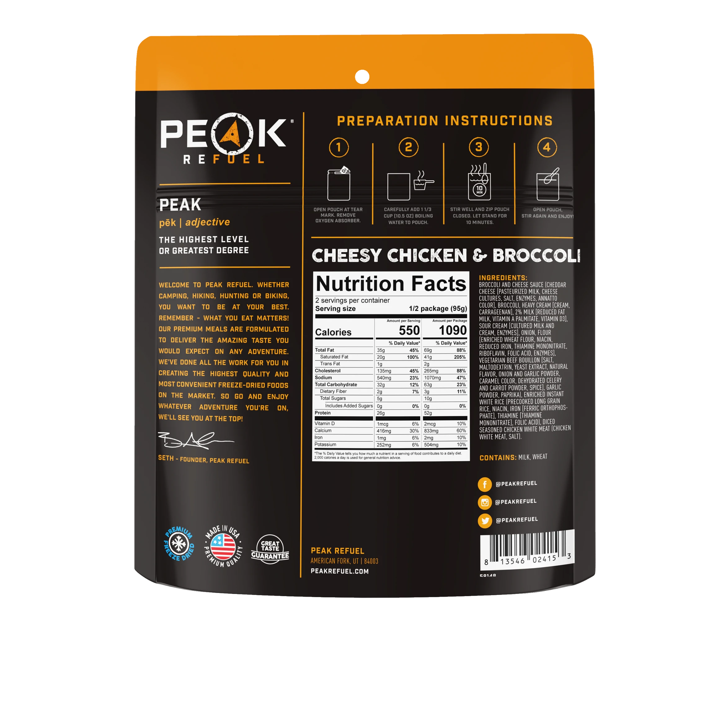 Peak Refuel PREMIUM Food (NEW 2022 MEALS)